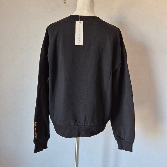 NWT Dash Of Pep Therapy & Cheese Pearl Crystal Embellished Sweatshirt Black - Picture 7 of 13